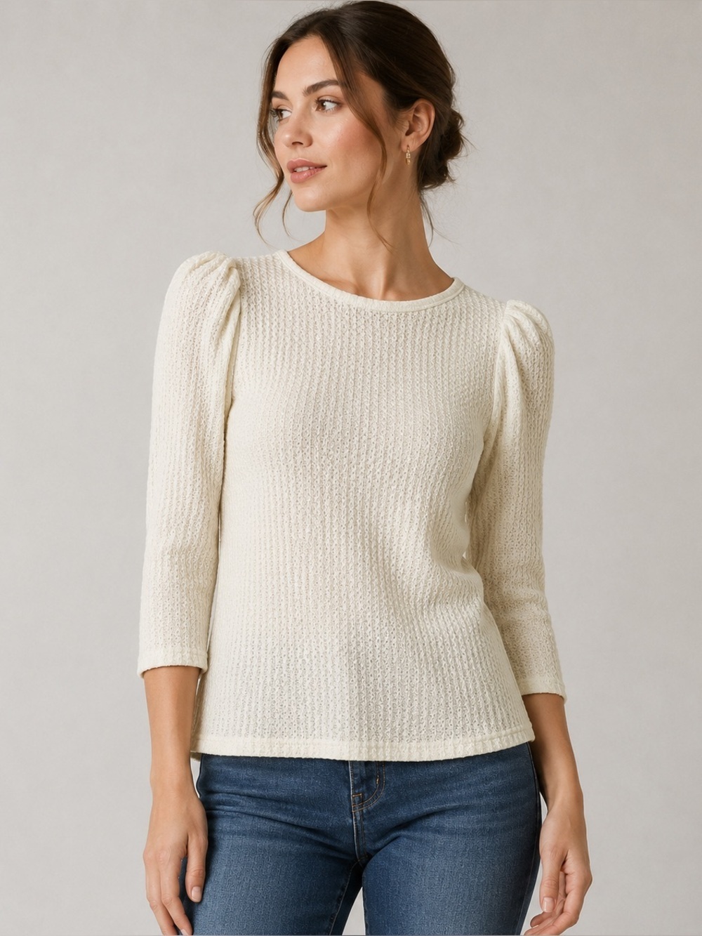 W5 Ivory textured blouse Small NWOT
